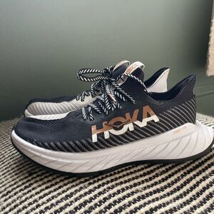 Hoka Carbon Black and White Sneakers